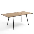 Tavolo da Pranzo Allungabile Fino a 160 cm in Mdf e Metallo Nero - Crumiro Viadurini