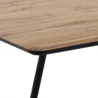 Tavolo da Pranzo Allungabile Fino a 160 cm in Mdf e Metallo Nero - Crumiro Viadurini