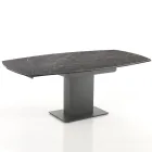 Tavolo da Pranzo Allungabile Fino a 180 cm in Ceramica e Acciaio - Catone Viadurini