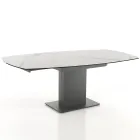 Tavolo da Pranzo Allungabile Fino a 180 cm in Ceramica e Acciaio - Catone Viadurini