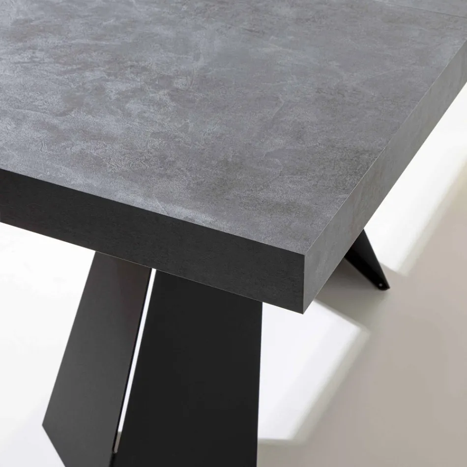 Tavolo da Pranzo Allungabile Fino a 220 cm con Piano in Legno Nobilitato - Amiro Viadurini