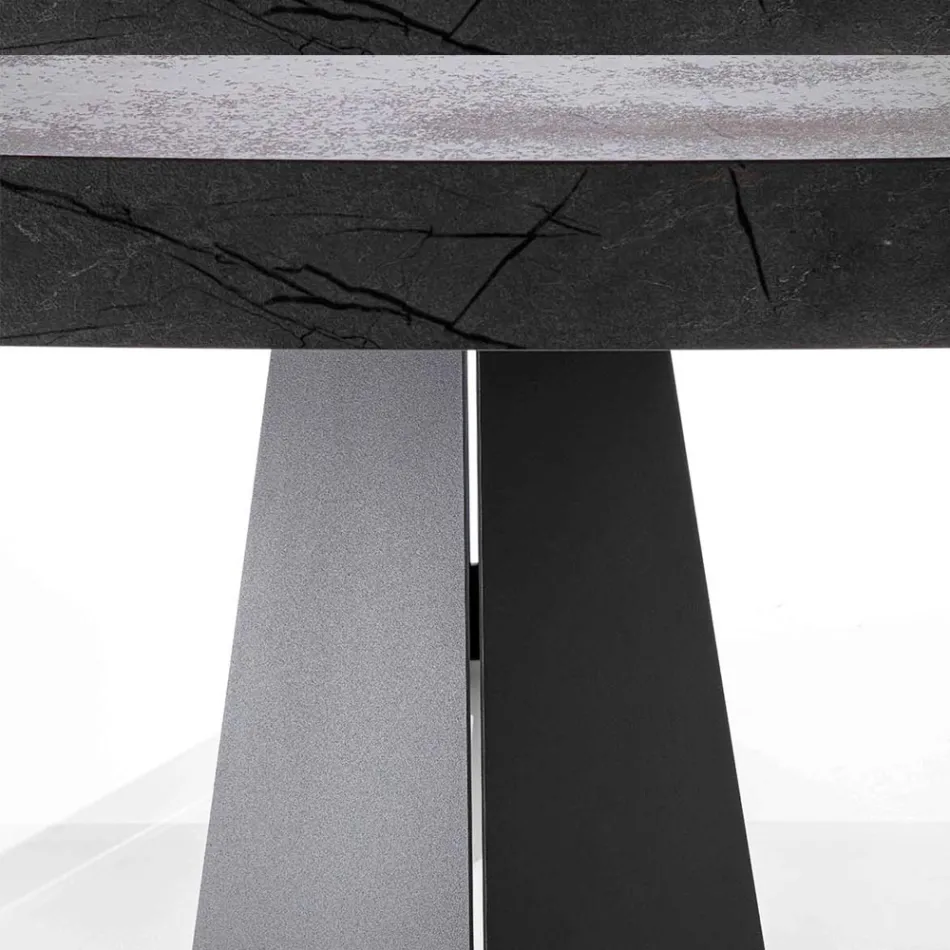 Tavolo da Pranzo Allungabile Fino a 220 cm con Piano in Legno Nobilitato - Amiro Viadurini