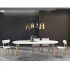 Tavolo da Pranzo Allungabile Fino a 220 cm in Mdf Bianco Opaco - Toledo Viadurini
