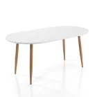 Tavolo da Pranzo Allungabile Fino a 220 cm in Mdf Bianco Opaco - Toledo Viadurini