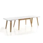 Tavolo da Pranzo Allungabile Fino a 235 cm in Mdf Laccato Bianco - Fedora Viadurini