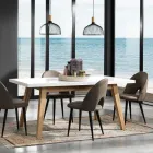 Tavolo da Pranzo Allungabile Fino a 235 cm in Mdf Laccato Bianco - Fedora Viadurini