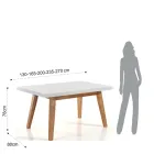 Tavolo da Pranzo Allungabile Fino a 235 cm in Mdf Laccato Bianco - Fedora Viadurini