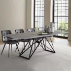 Tavolo da Pranzo Allungabile Fino a 240 cm in Vetro Ceramica e Acciaio - Bortolo Viadurini
