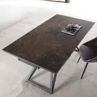 Tavolo da Pranzo Allungabile Fino a 240 cm in Vetro Ceramica e Acciaio - Bortolo Viadurini