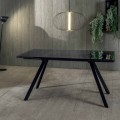 Tavolo da Pranzo Allungabile Fino a 240 cm in Vetro Temperato Nero Fumè - Fener