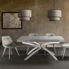 Tavolo da Pranzo Allungabile Fino a 260 cm in Legno Nobilitato e Metallo - Lukas Viadurini