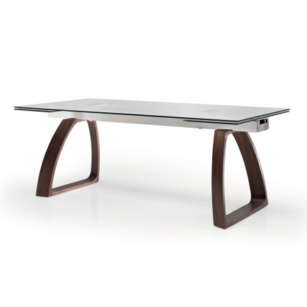 Tavolo da Pranzo Allungabile Fino a 280 cm in Vetro Made in Italy - Antimo Viadurini