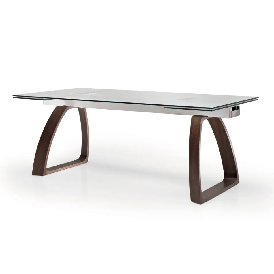 Tavolo da Pranzo Allungabile Fino a 280 cm in Vetro Made in Italy - Antimo Viadurini