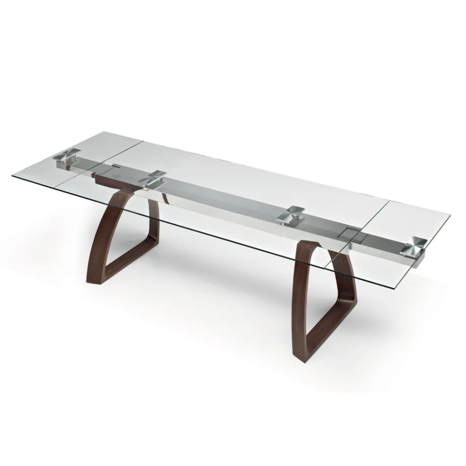 Tavolo da Pranzo Allungabile Fino a 280 cm in Vetro Made in Italy - Antimo Viadurini