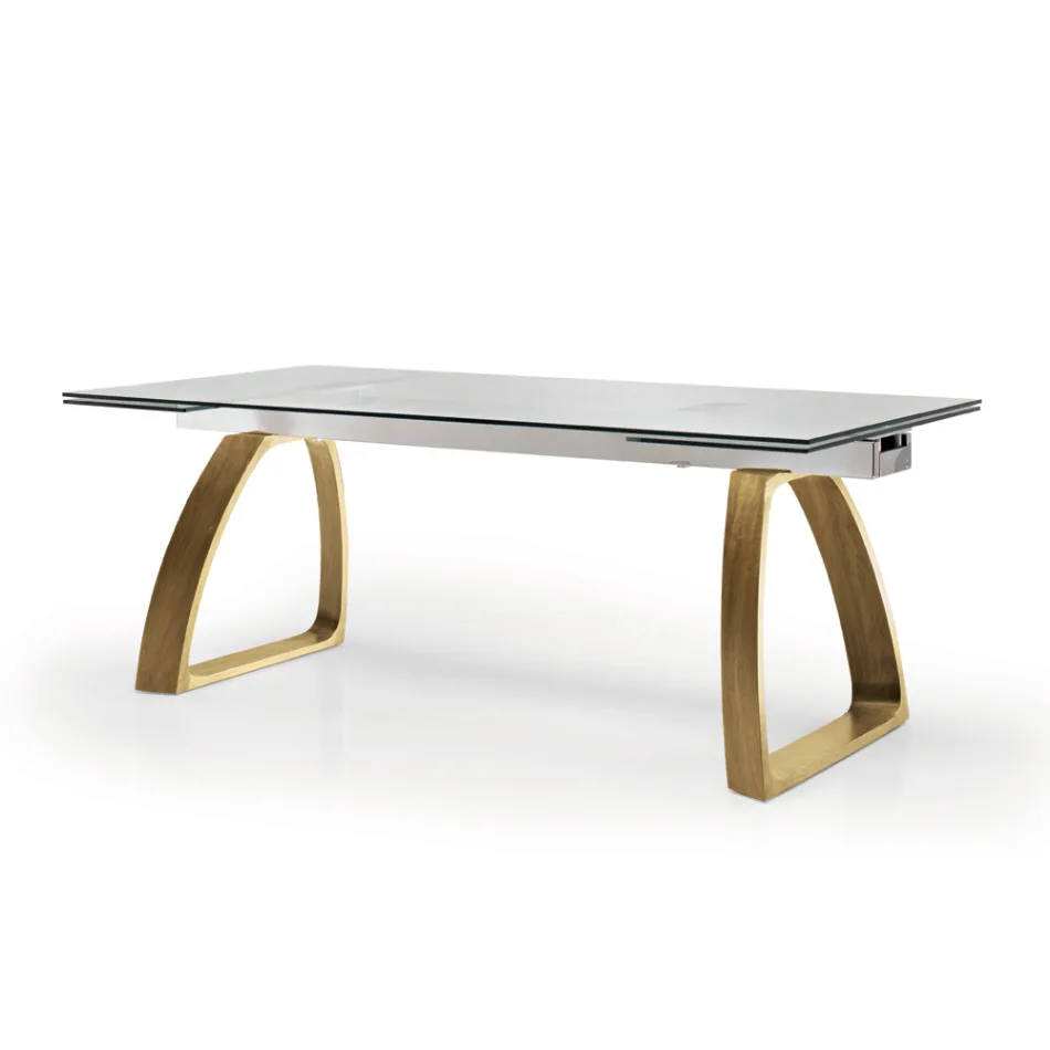 Tavolo da Pranzo Allungabile Fino a 280 cm in Vetro Made in Italy - Antimo Viadurini