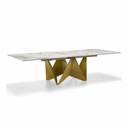 Tavolo da Pranzo Allungabile Fino a 294 cm in Gres Marmo Made in Italy - Macro Viadurini