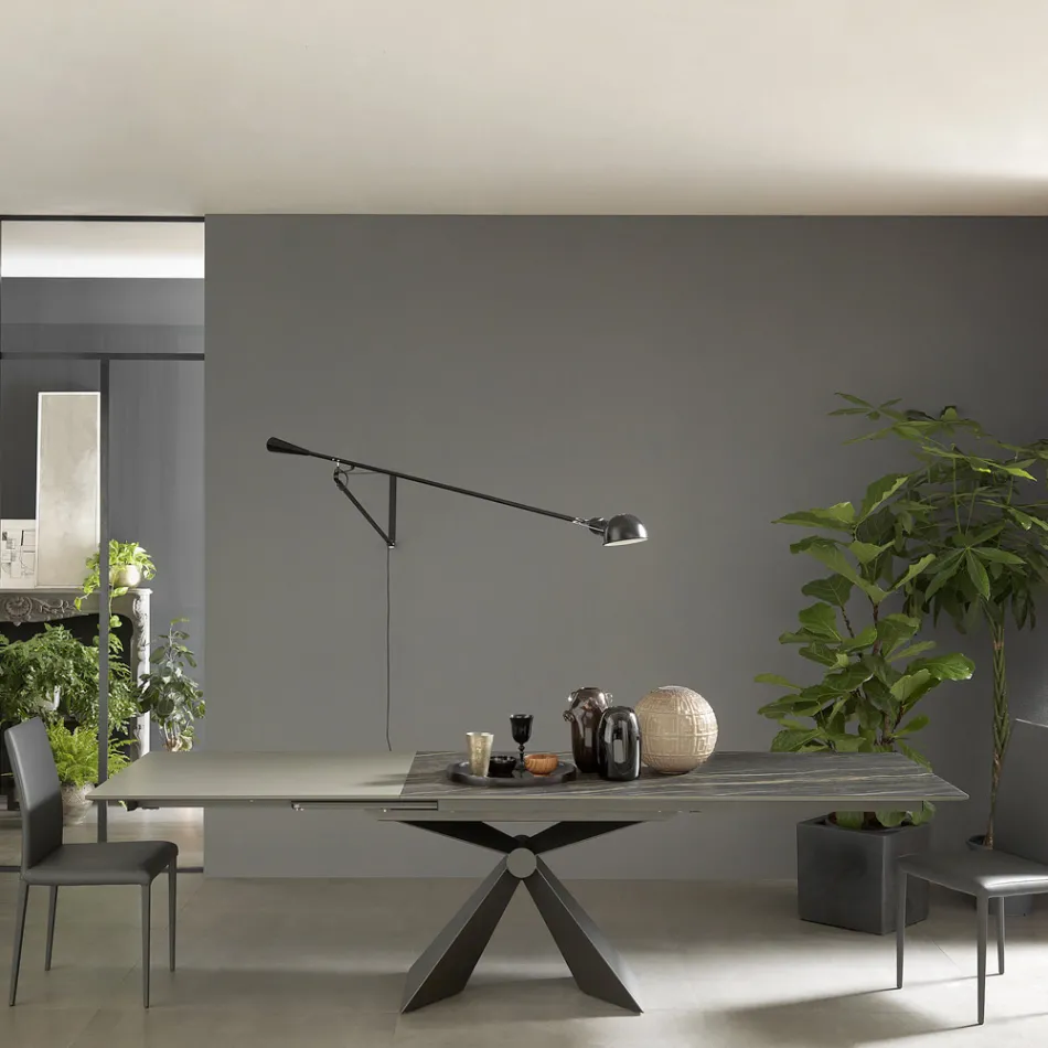 Tavolo da Pranzo Allungabile Fino a 298 cm in Ceramica Made in Italy - Anaconda Viadurini