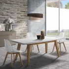 Tavolo da Pranzo Allungabile Fino a 315 cm in Mdf e Legno Massello - Paolo Viadurini