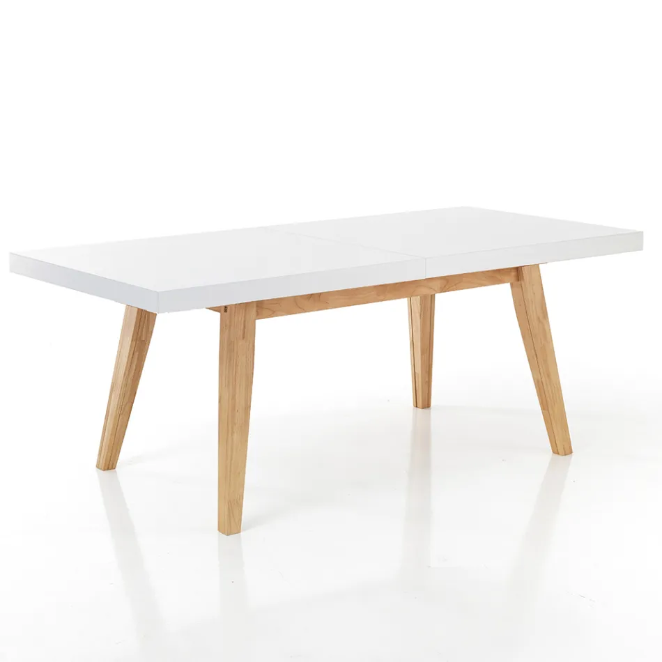 Tavolo da Pranzo Allungabile Fino a 315 cm in Mdf e Legno Massello - Paolo Viadurini