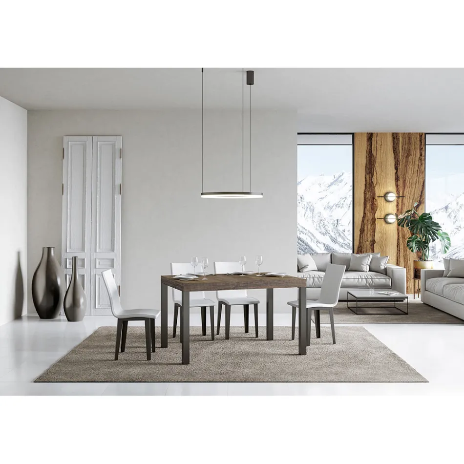 Tavolo da Pranzo Allungabile Fino a 440 cm in Legno e Ferro Made in Italy - Foxy Viadurini