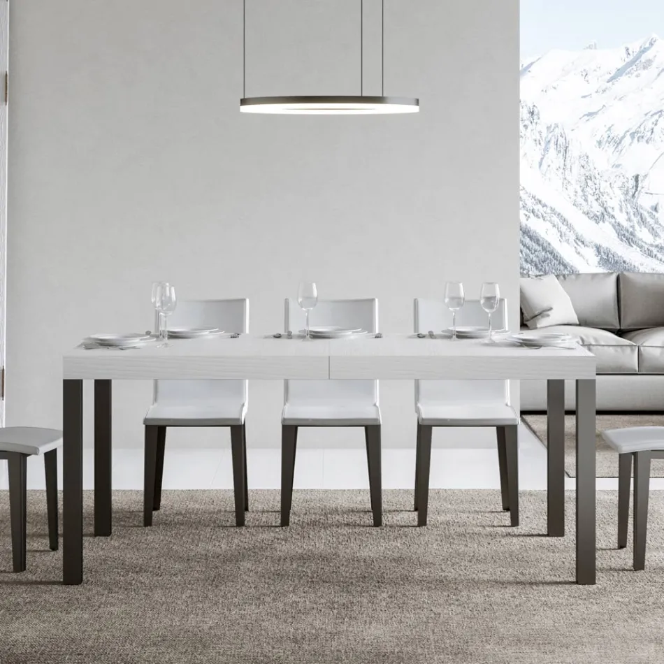 Tavolo da Pranzo Allungabile Fino a 440 cm in Legno e Ferro Made in Italy - Foxy Viadurini