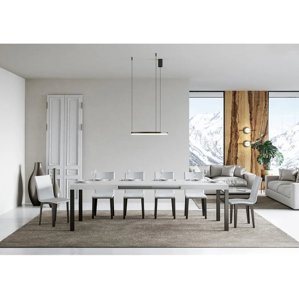 Tavolo da Pranzo Allungabile Fino a 440 cm in Legno e Ferro Made in Italy - Foxy Viadurini