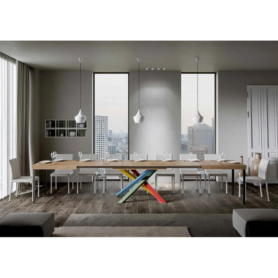 Tavolo da Pranzo Allungabile Fino a 440 cm Piano in Legno Made in Italy - Boan Viadurini