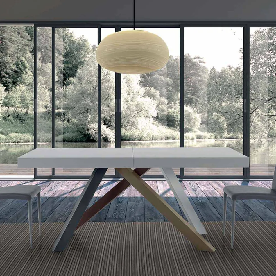 Tavolo da Pranzo Allungabile fino a 450 cm in Laminato Made in Italy – Salentino Viadurini