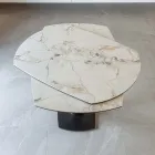 Tavolo da Pranzo Allungabile in Ceramica e Base Metallo - Indira Viadurini