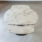 Tavolo da Pranzo Allungabile in Ceramica e Base Metallo - Indira Viadurini