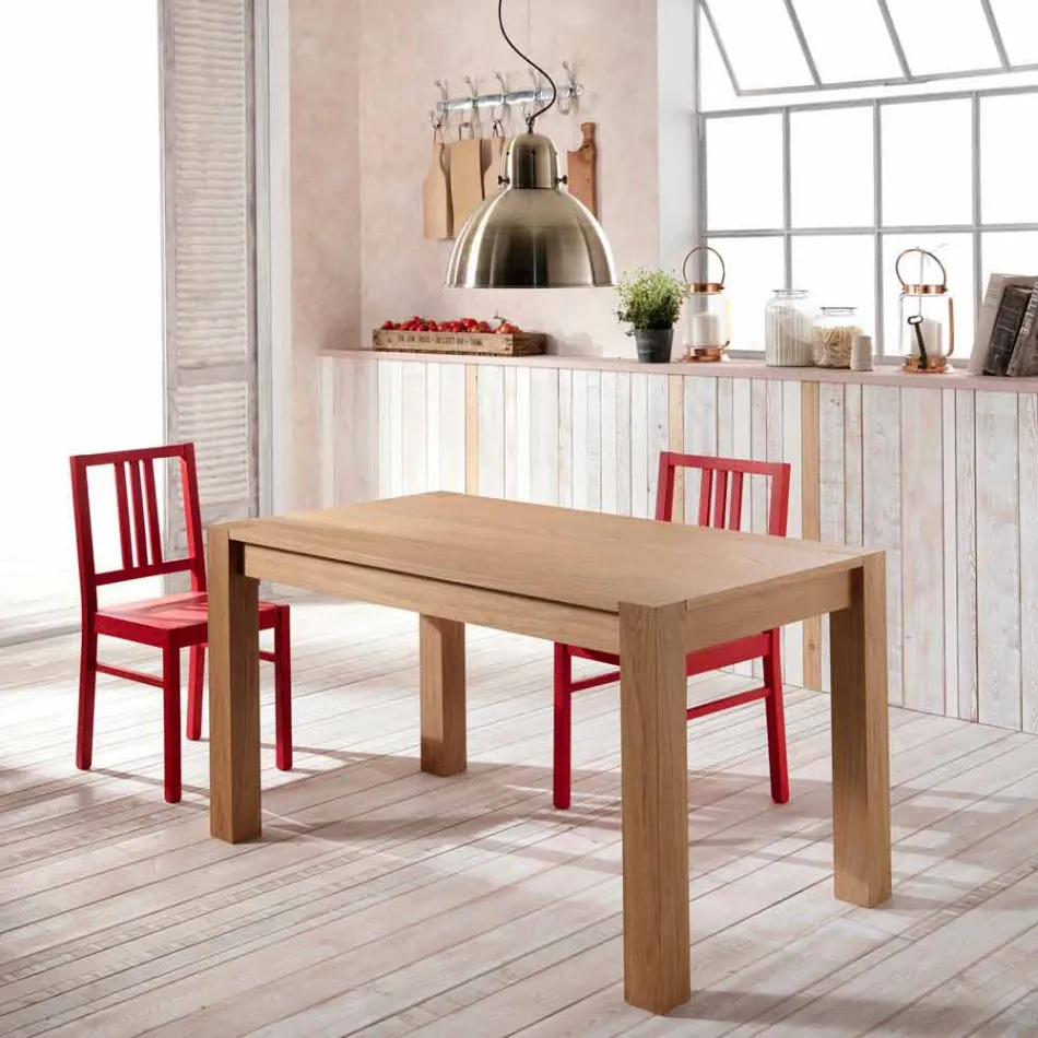 Tavolo da pranzo allungabile in legno di rovere Fedro, made in Italy Viadurini