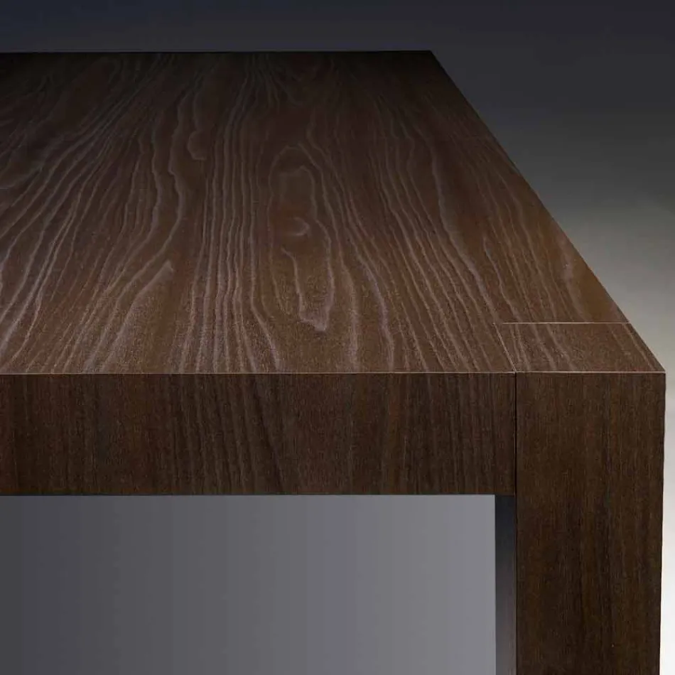 Tavolo da pranzo allungabile in legno melaminico fatto in Italia, Oky Viadurini