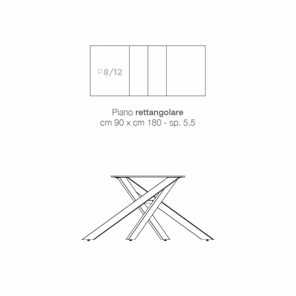 Tavolo da pranzo allungabile in legno melaminico made in Italy,Dionigi Viadurini