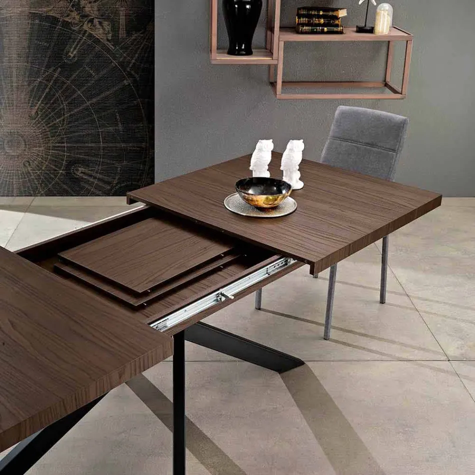 Tavolo da pranzo allungabile in legno melaminico made in Italy,Dionigi Viadurini