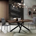 Tavolo da pranzo allungabile in legno melaminico made in Italy,Dionigi