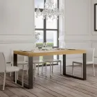 Tavolo da Pranzo Allungabile in Legno Nobilitato e Ferro Made in Italy - Badesi Viadurini