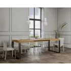 Tavolo da Pranzo Allungabile in Legno Nobilitato e Ferro Made in Italy - Badesi Viadurini