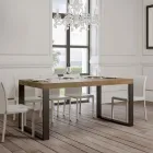 Tavolo da Pranzo Allungabile in Legno Nobilitato e Ferro Made in Italy - Badesi Viadurini