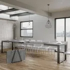 Tavolo da Pranzo Allungabile in Legno Nobilitato e Ferro Made in Italy - Badesi Viadurini