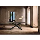 Tavolo da pranzo allungabile in legno rovere L315cm made Italy Oncino Viadurini
