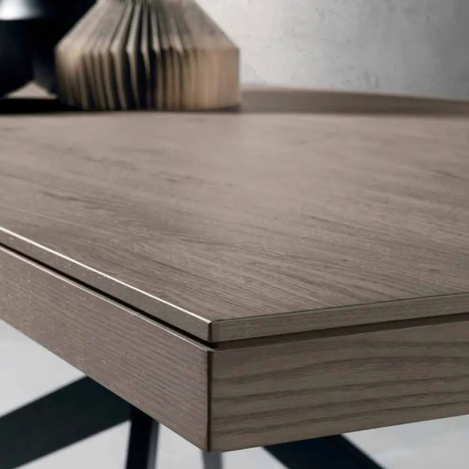 Tavolo da pranzo allungabile in legno rovere L315cm made Italy Oncino Viadurini
