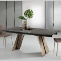 Tavolo da Pranzo Allungabile in Metallo e Vetroceramica Made in Italy - Circe