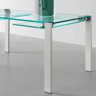 Tavolo da Pranzo Allungabile in Vetro Extrachiaro e Metallo Made in Italy – Sopot Viadurini