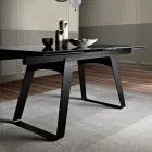 Tavolo da Pranzo Allungabile in Vetroceramica e Metallo Made in Italy - Ania Viadurini