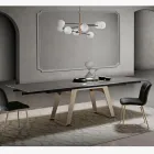 Tavolo da Pranzo Allungabile in Vetroceramica e Metallo Made in Italy - Ania Viadurini