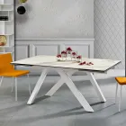 Tavolo da pranzo allungabile in vetroceramica fatto in Italia, Wilmer Viadurini
