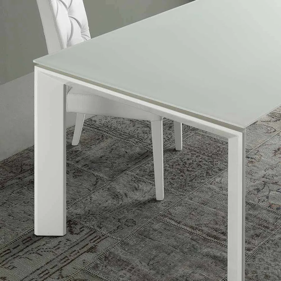 Tavolo da Pranzo Allungabile,Piano in Vetro Temperato - Faleria Viadurini