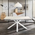 Tavolo da pranzo allungabile in vetro ceramica, l.160/240xp.90 cm, Bacco
