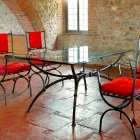 Tavolo da Pranzo Artigianale con Piano in Vetro Made in Italy - Principe Viadurini