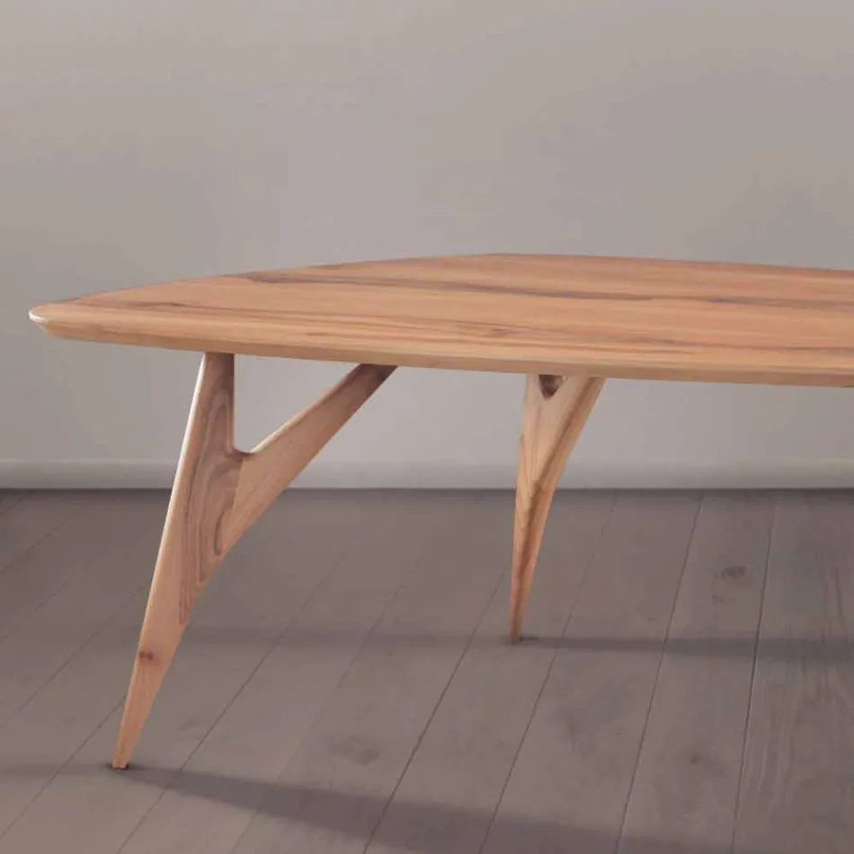 Tavolo da Pranzo Artigianale in Legno Massello di Noce Made in Italy - Nocino Viadurini